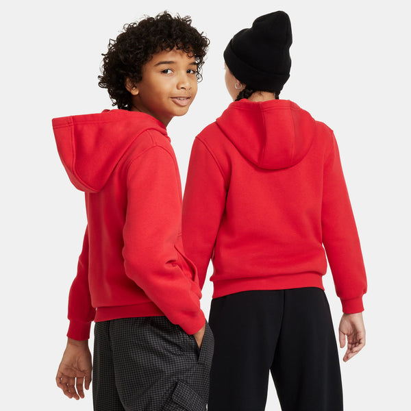 Nike - Boy - Club Fleece Hoodie - University Red/White