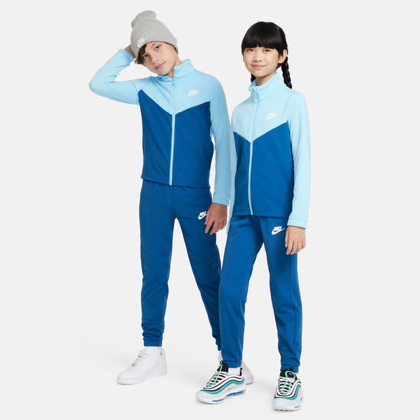 Nike - Unisex - Back Logo Print Poly Tracksuit - Aquarius Blue/White