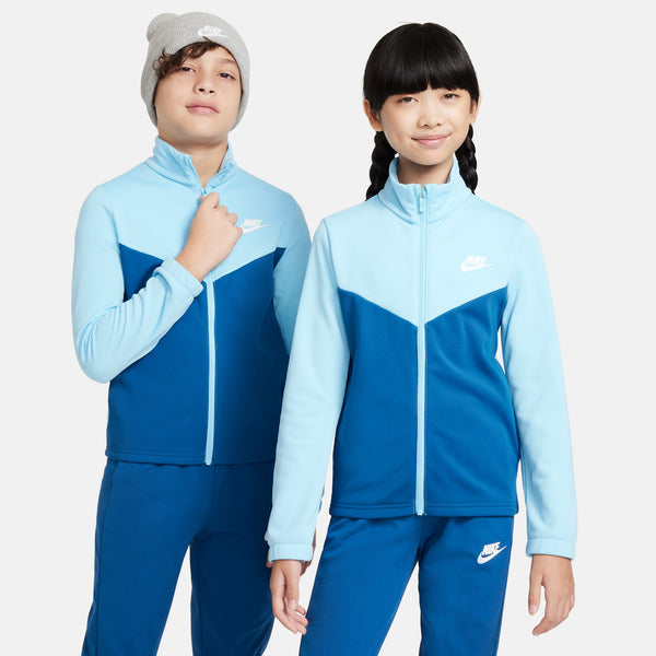 Nike - Unisex - Back Logo Print Poly Tracksuit - Aquarius Blue/White