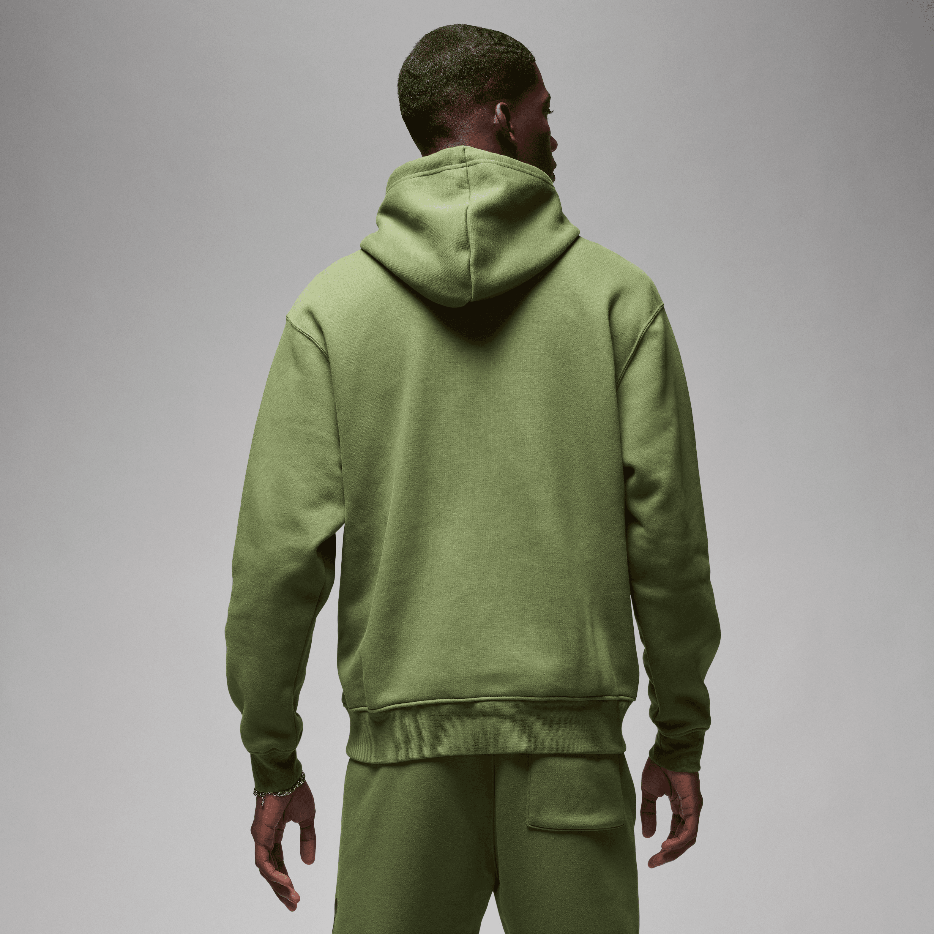 Jordan Men Essentials Baseline Pullover Hoodie Olive Black