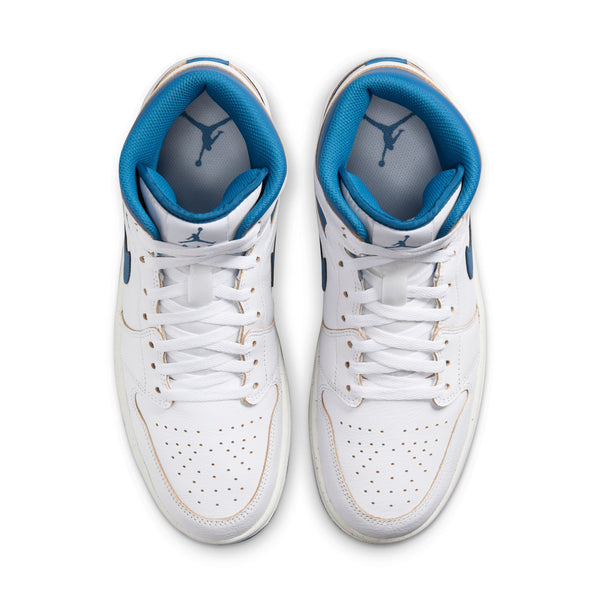 Jordan - Men - Air Jordan 1 Mid SE - White/Industrial Blue/Sail