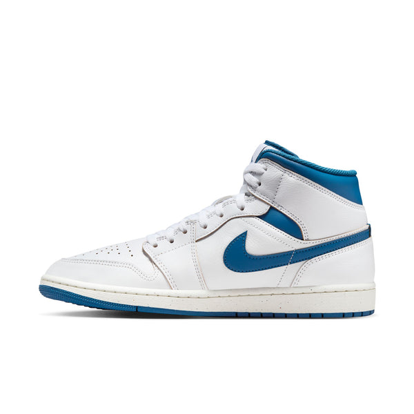 Jordan - Men - Air Jordan 1 Mid SE - White/Industrial Blue/Sail