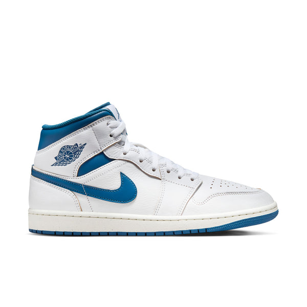 Jordan - Men - Air Jordan 1 Mid SE - White/Industrial Blue/Sail