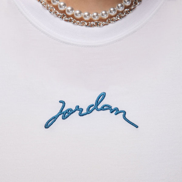 Jordan - Women - Slim Crop Tee - White/ Industrial Blue