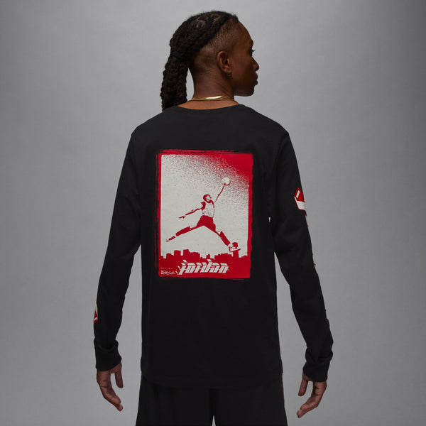 Jordan - Men - Brand Graphic Long-Sleeve Crew - Black/Gym Red