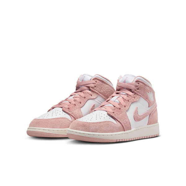 Jordan - Boy - GS Air Jordan 1 Mid SE - White/Legend Pink/Sail