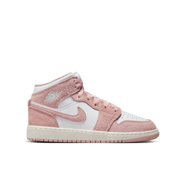 Jordan - Boy - GS Air Jordan 1 Mid SE - White/Legend Pink/Sail