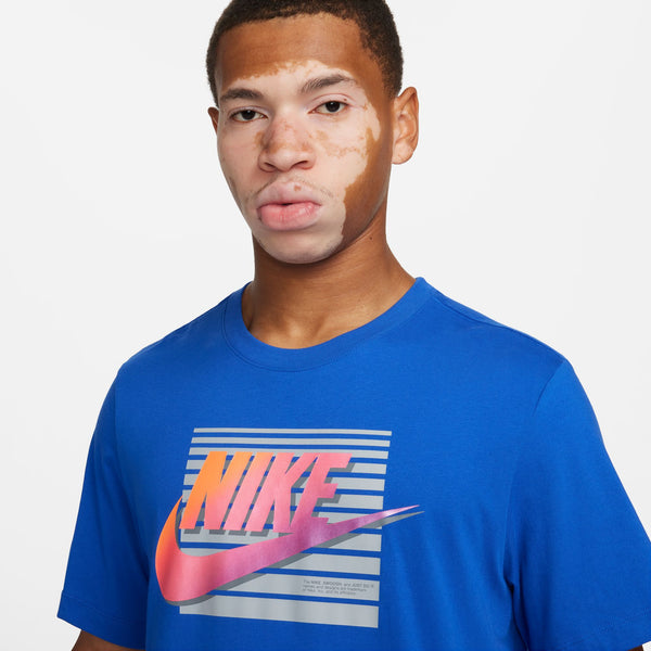 Nike - Men - Multicolor Graphic Print Futura Tee - Game Royal