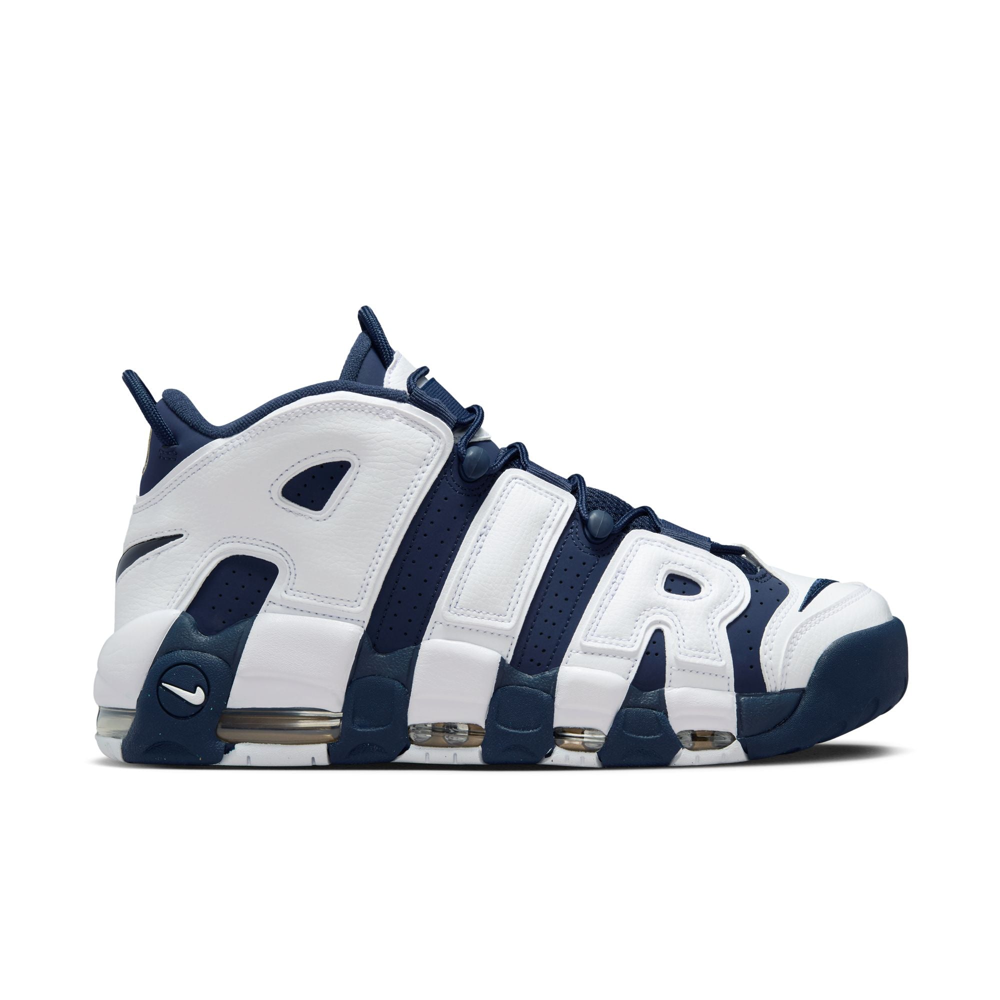 Nike Men Air More Uptempo '96 White/Midnight Navy/Metallic