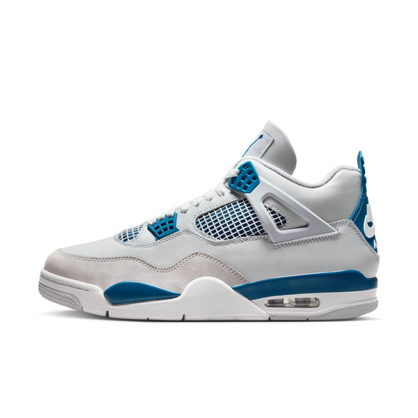 Air Jordan - Men - Retro 4 - Off White/Military Blue/Grey