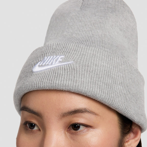 Nike - Accessories - Peak Futura F24 Tall-Cuff Beanie - Dk Grey Heather/White