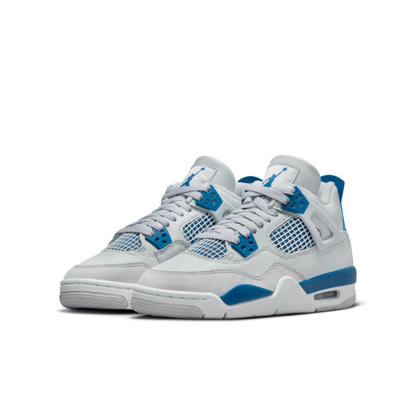 Air Jordan - Boy - GS Retro 4 - Off White/Military Blue/Grey