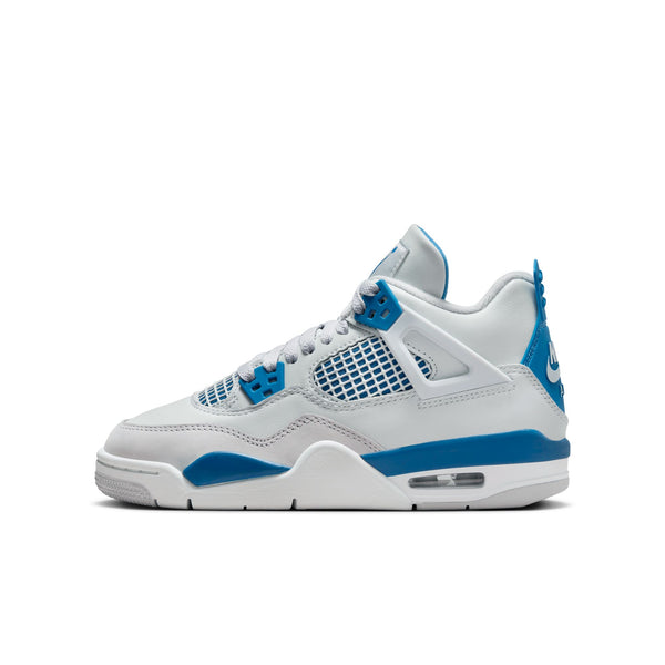 Air Jordan - Boy - GS Retro 4 - Off White/Military Blue/Grey