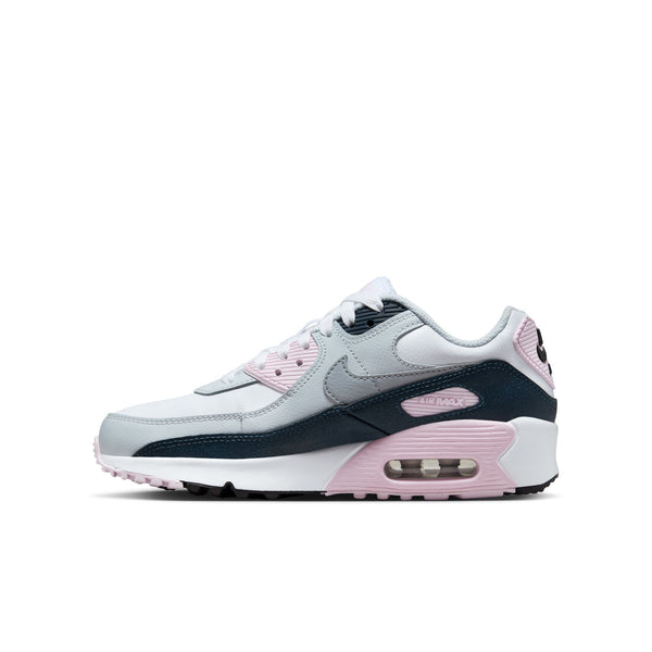 Nike - Boy - GS Air Max 90 - White/Wolf Grey/Pink Foam/Navy