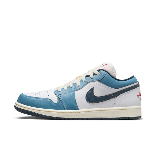 Jordan - Men - Air Jordan 1  Low SE - White/Armory Navy/Aegean Storm