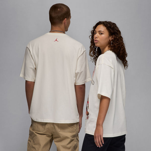 Jordan - Men - Michael J Oversize Tee  - Sail/Varsity Red