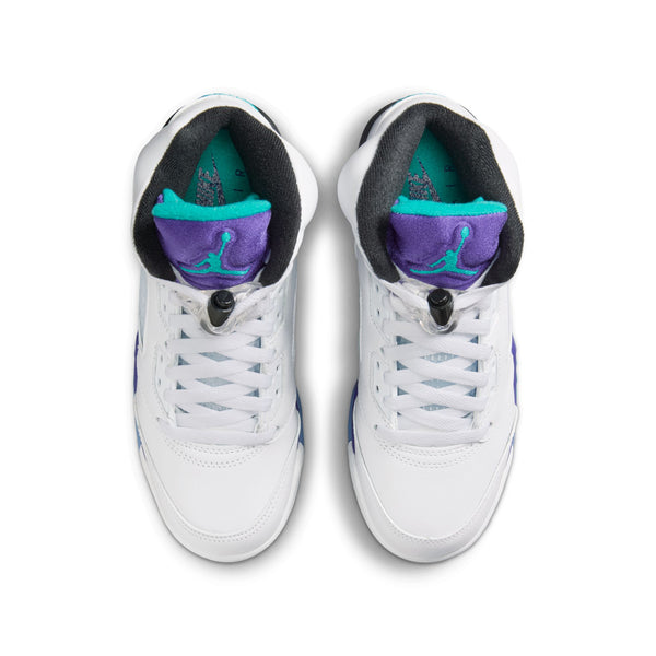 Jordan - Boy - GS Air Jordan Retro 5 OG - White/New Emerald/Grape Ice/Black