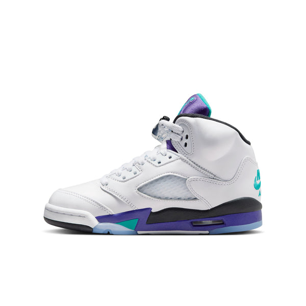 Jordan - Boy - GS Air Jordan Retro 5 OG - White/New Emerald/Grape Ice/Black