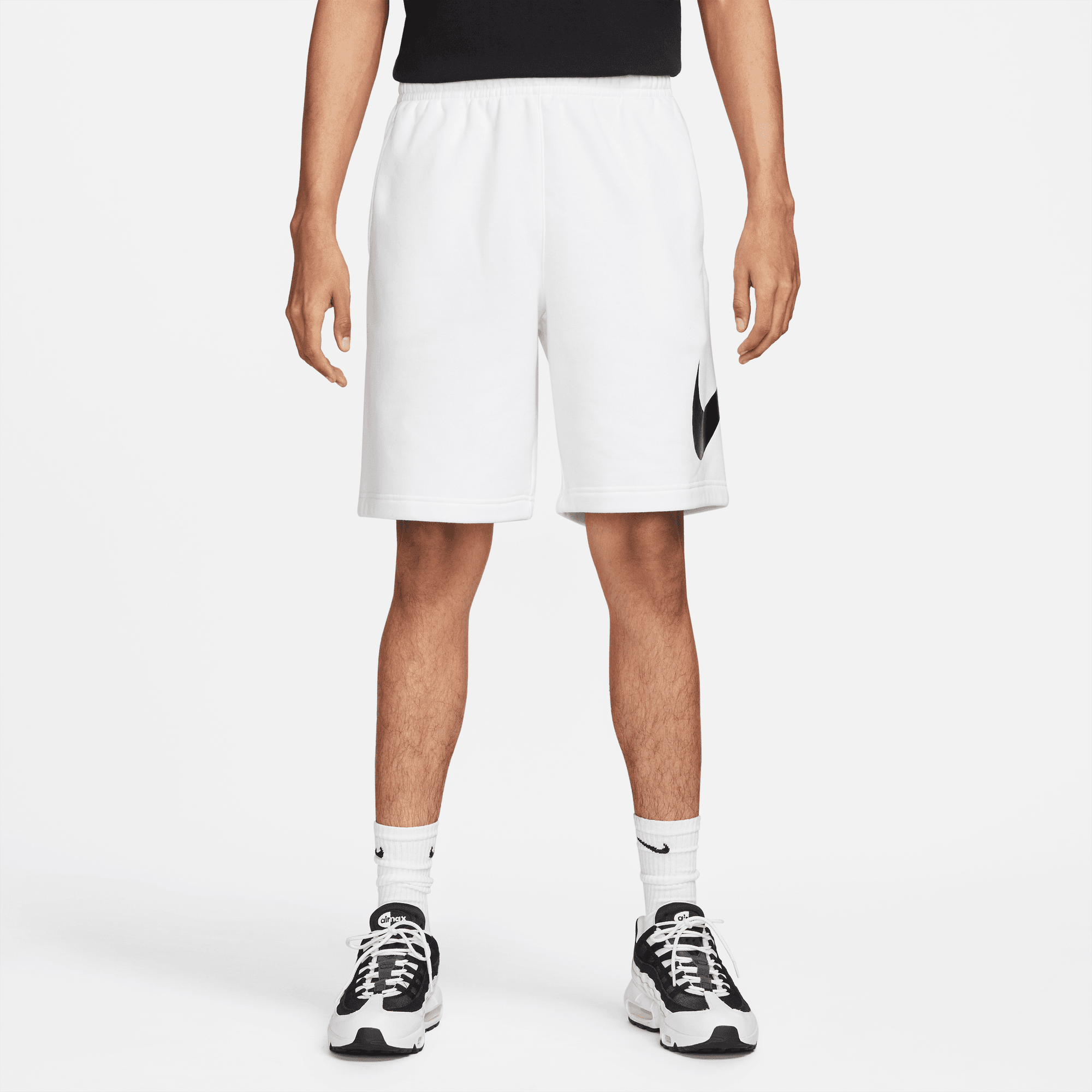 Nike - Men - Club Sweat Short - White/Black – Nohble Nike - Men - Club Sweat Short - White/Black – Nohble