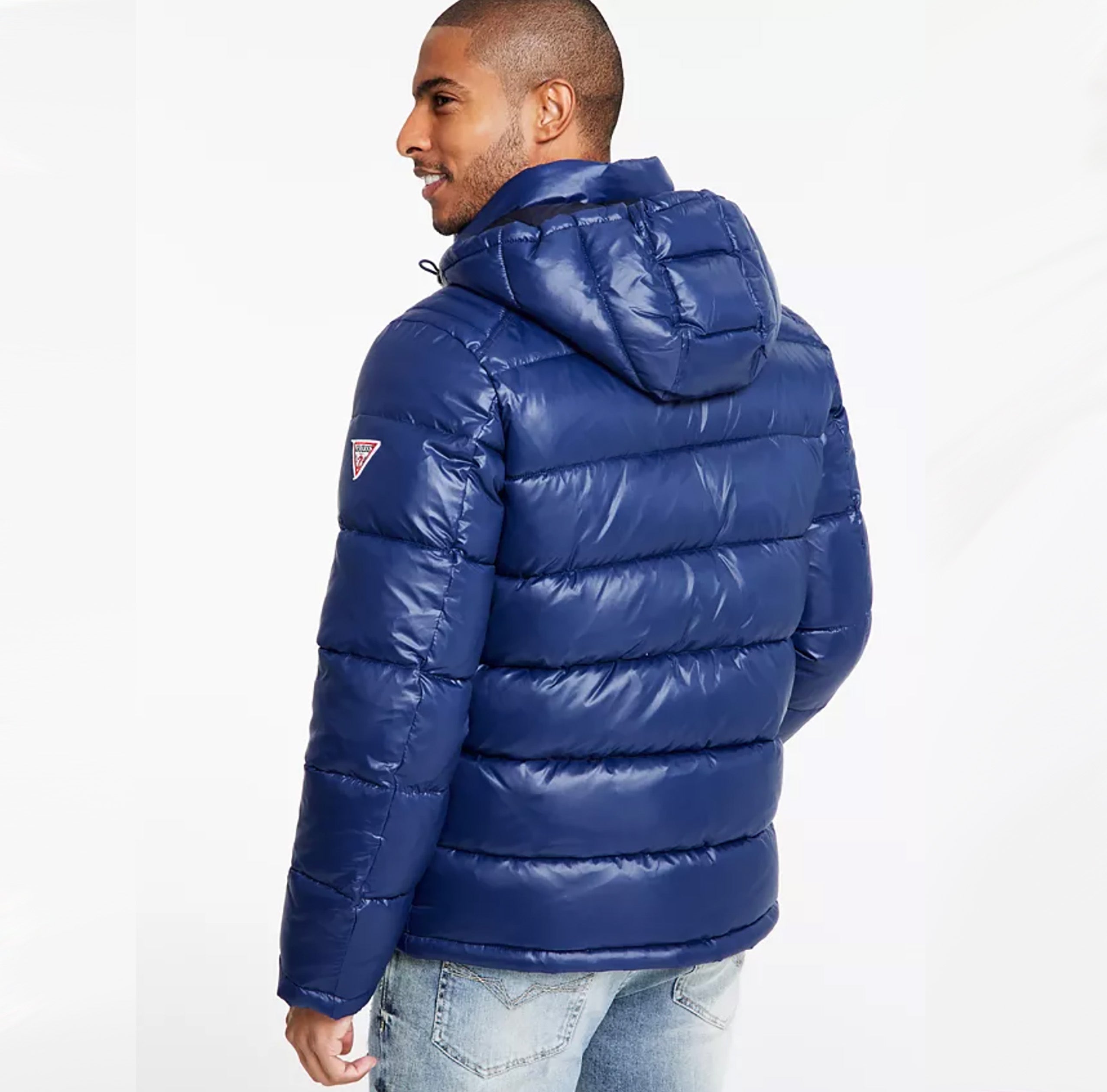 Guess Men Puffer Jacket w/ Hood Indigo