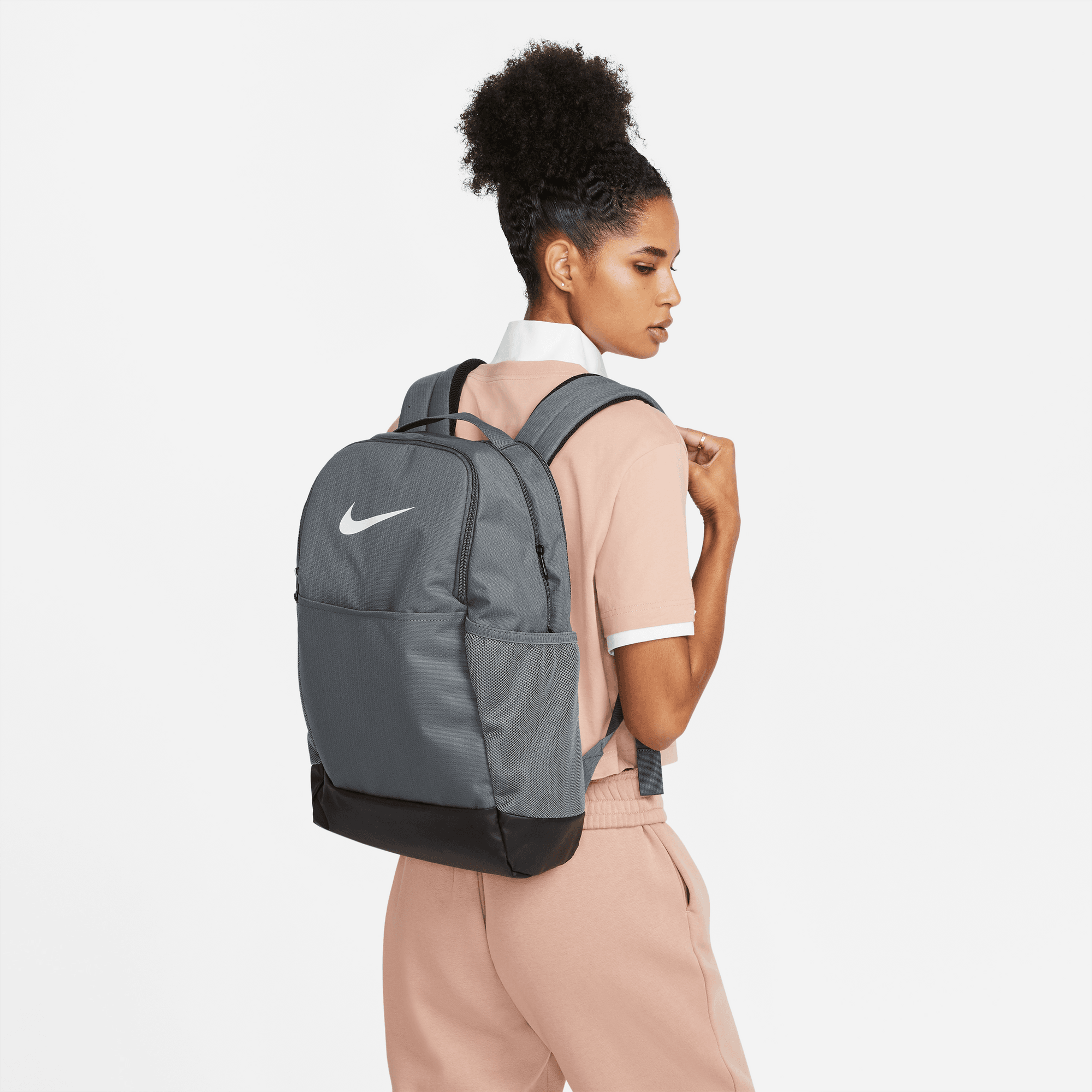 Nike Accessories Brasilia 9.5 Backpack Flint Grey Black White Nohble