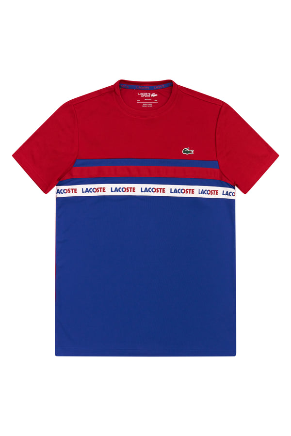 Lacoste - Men - Colorblocked Tennis Tee - Red/Blue