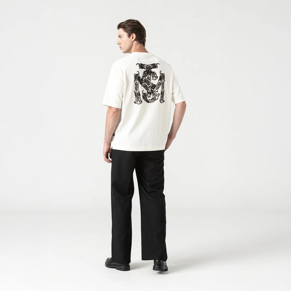 MONASTERY - Men - Paku T-Shirt Oversized - Egret