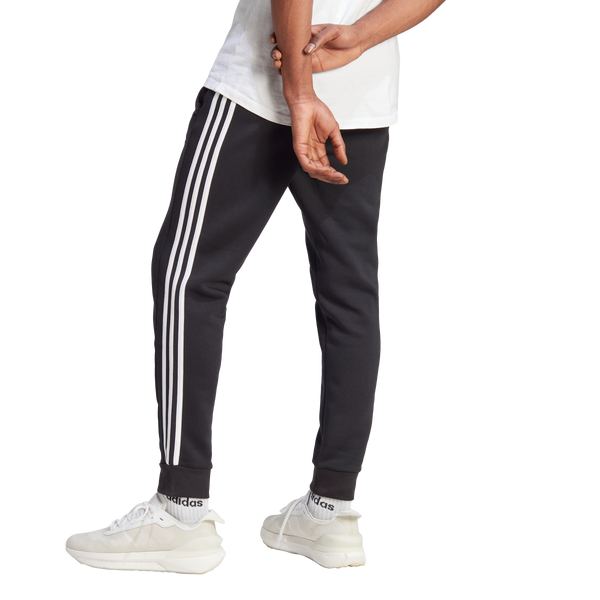 White adidas joggers with black stripes sale