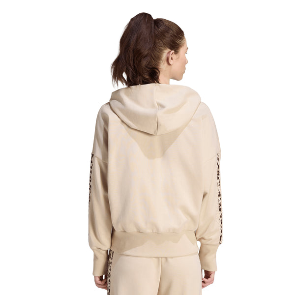 adidas - Women - Essentials Animal Print Full-Zip Hoodie - Beige