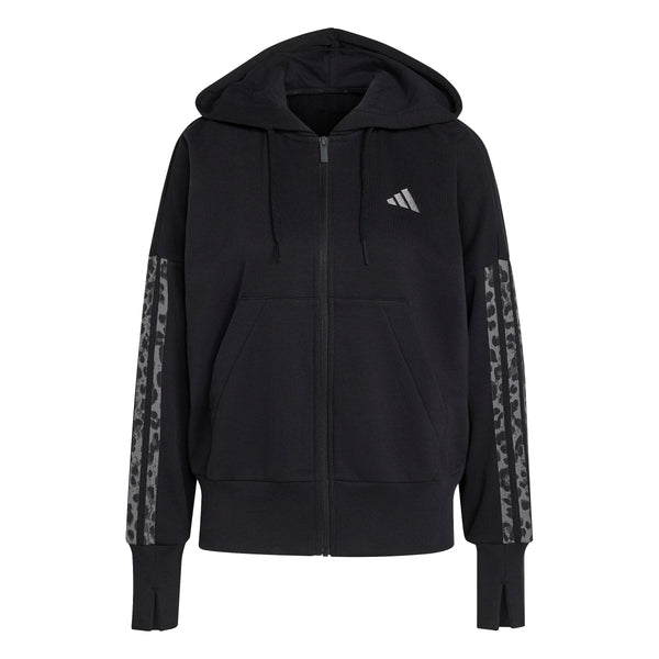 adidas - Women - Essentials Animal Print Full-Zip Hoodie - Black