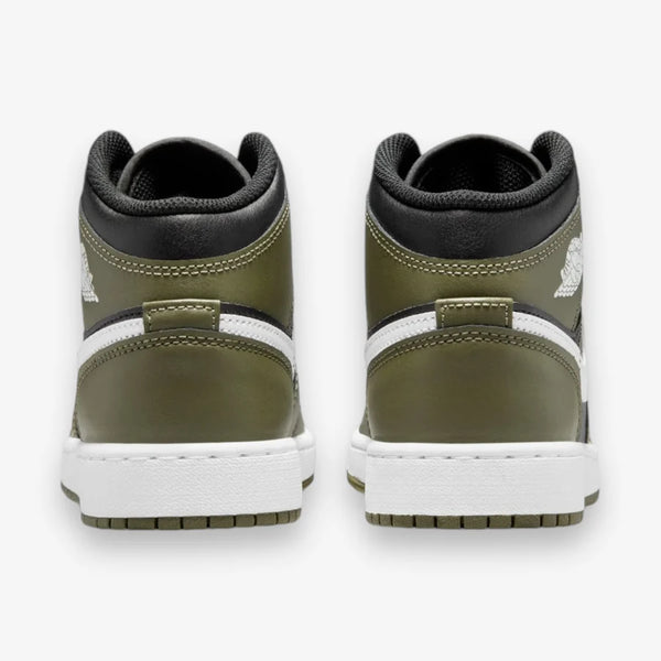 Jordan - Boy - GS Air Jordan 1 Mid - Black/White/Medium Olive