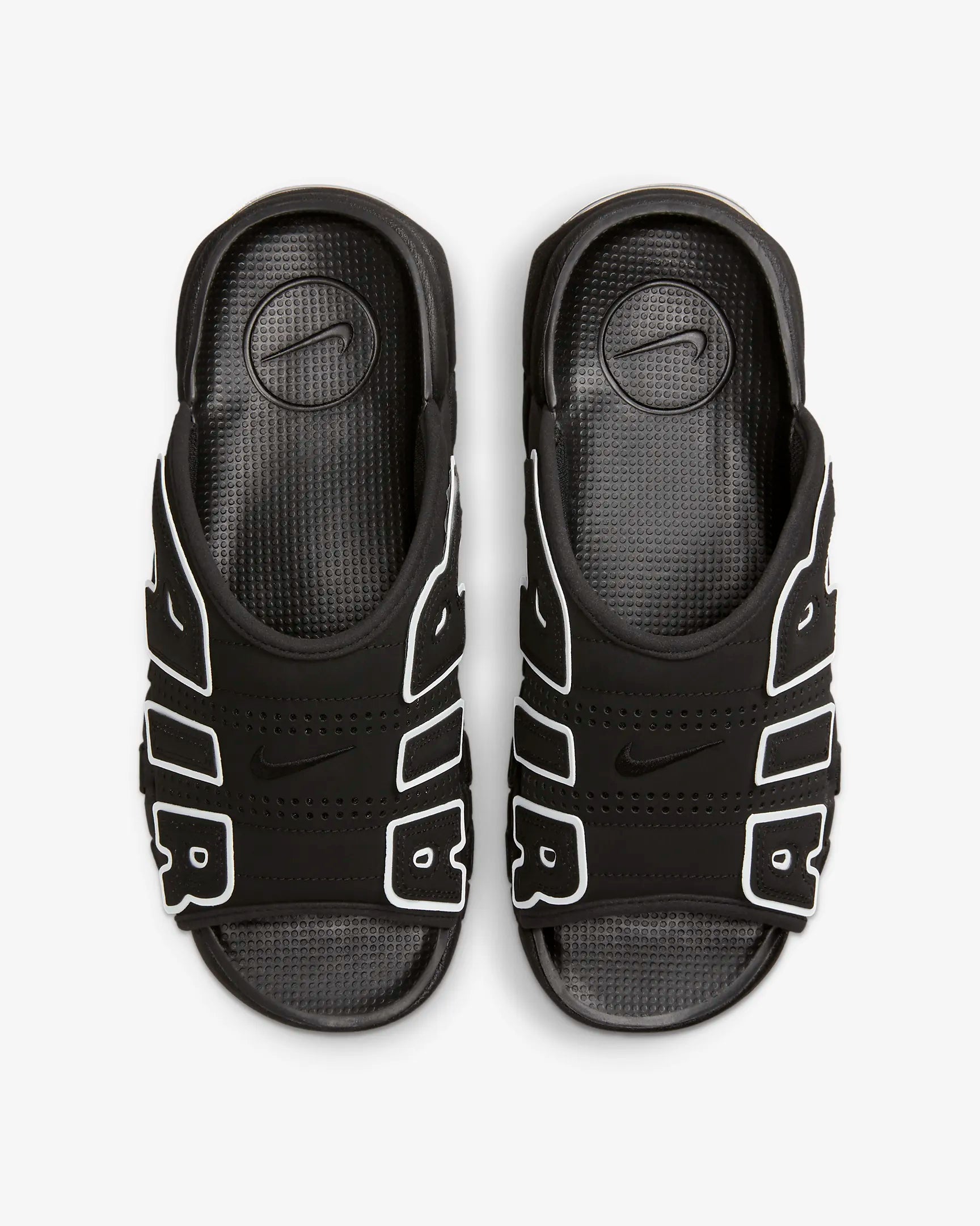 Nike - Men - Air More Uptempo Slide - Black/White – Nohble Nike - Men - Air More Uptempo Slide - Black/White – Nohble