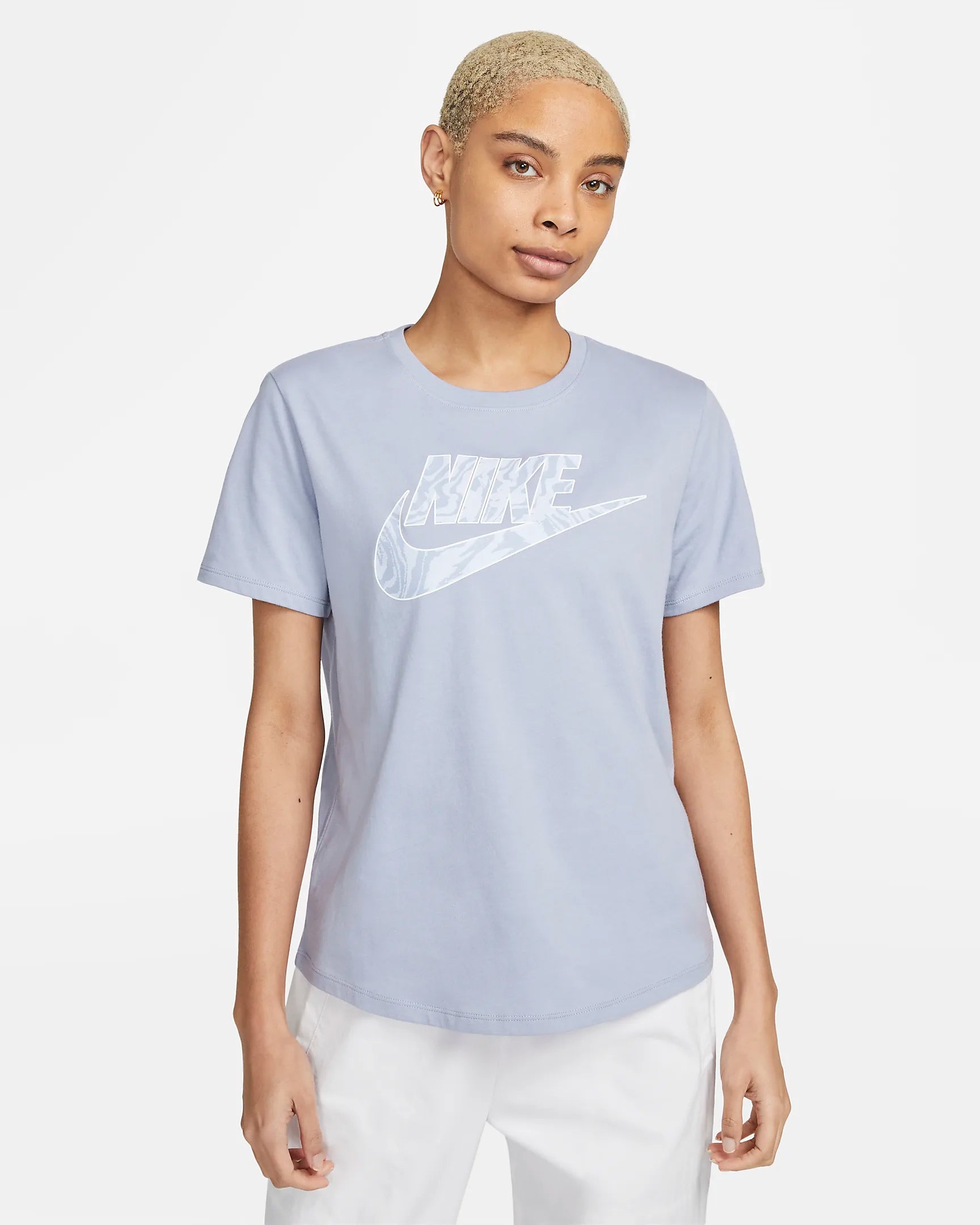 Nike Women Swirled Futura Tee Indigo Haze Nohble