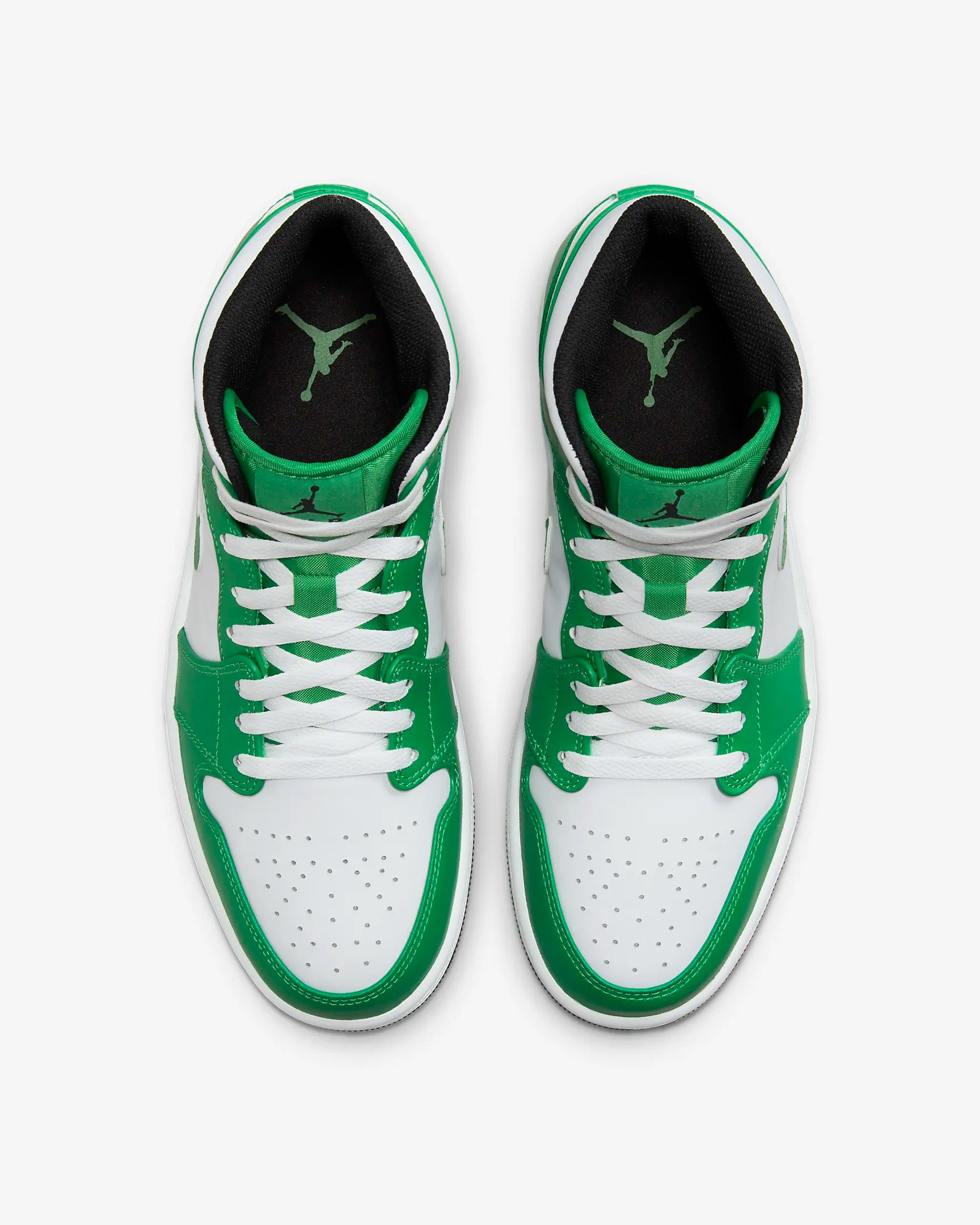 Jordan Men Air Jordan 1 Mid Green White Nohble