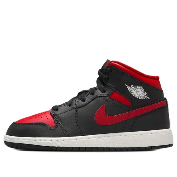 Jordan - Boy - GS Air Jordan 1 Mid - Black/Varsity Red/Summit White