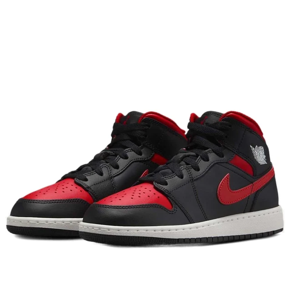 Jordan - Boy - GS Air Jordan 1 Mid - Black/Varsity Red/Summit White