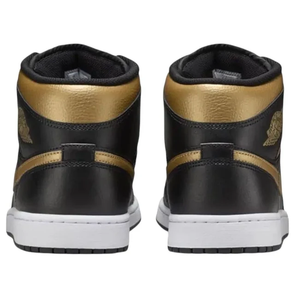 Jordan - Boy - GS Air Jordan 1 Mid - Black Metallic Gold/White