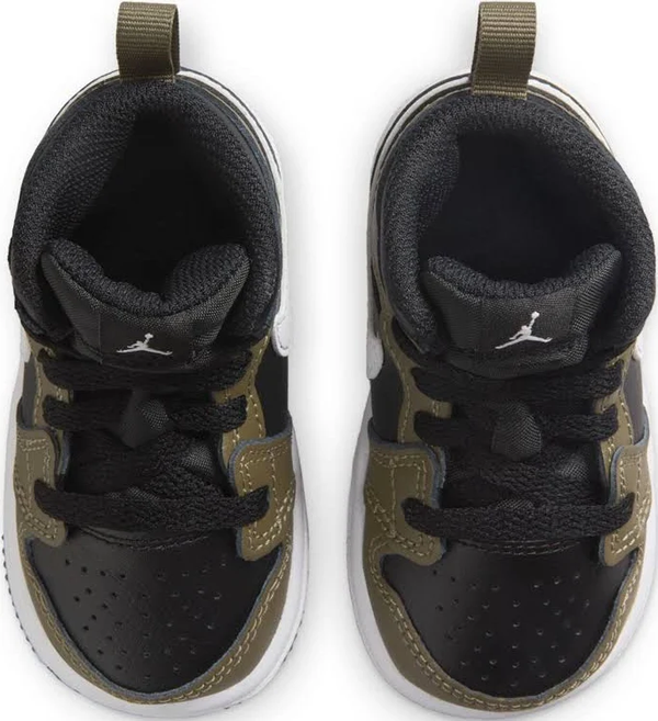 Jordan - Boy - TD Jordan 1 Mid - Black/White/Medium Olive
