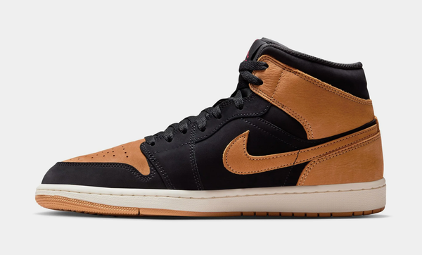 Jordan - Men - Air Jordan 1 Mid SE - Black/Flax/Varsity Red/Sail