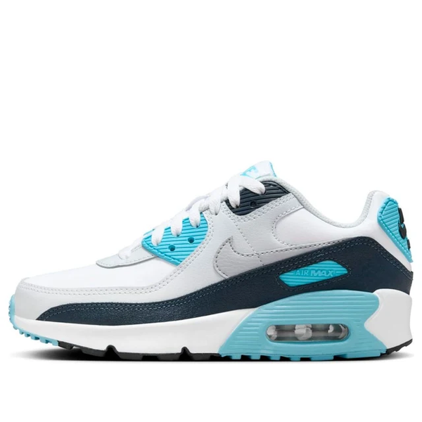 Nike - Unisex - GS Air Max 90 - White/Wolf Grey/Baltic Blue/Armory Navy