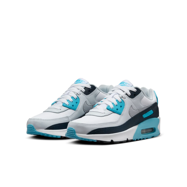 Nike - Unisex - GS Air Max 90 - White/Wolf Grey/Baltic Blue/Armory Navy