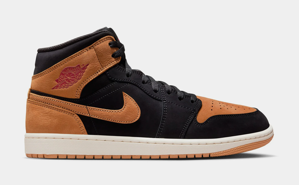 Jordan - Men - Air Jordan 1 Mid SE - Black/Flax/Varsity Red/Sail
