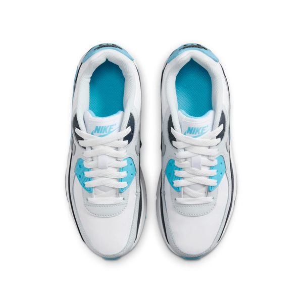 Nike - Unisex - GS Air Max 90 - White/Wolf Grey/Baltic Blue/Armory Navy