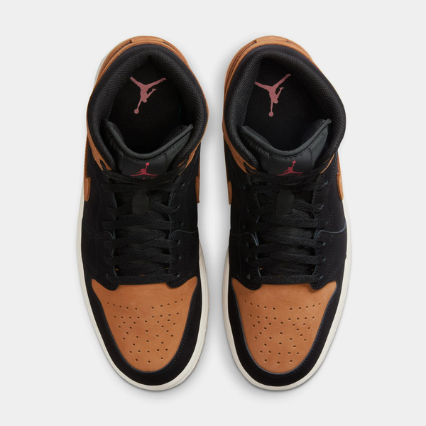 Jordan - Men - Air Jordan 1 Mid SE - Black/Flax/Varsity Red/Sail