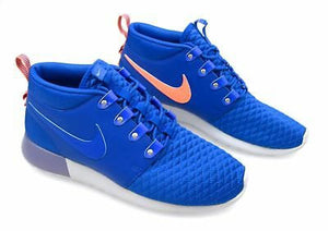 NIKE - Men - Roshe Run Mid Sneakerboot - Blue/Orange/White