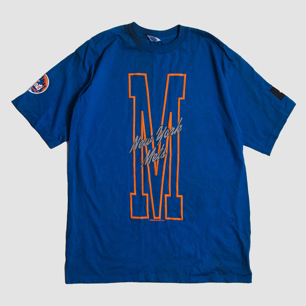 Vintage - Men - Starter Mets Graphic Tee - Blue/Orange