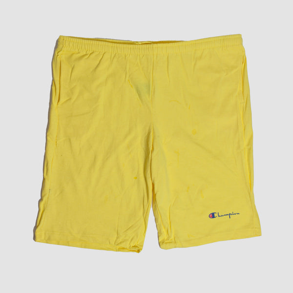 Vintage - Men - Champion Cotton Shorts - Yellow/Navy