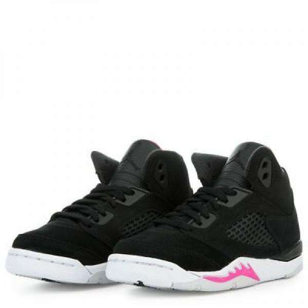 Jordan Girl PS Retro 5 Black Pink White Nohble