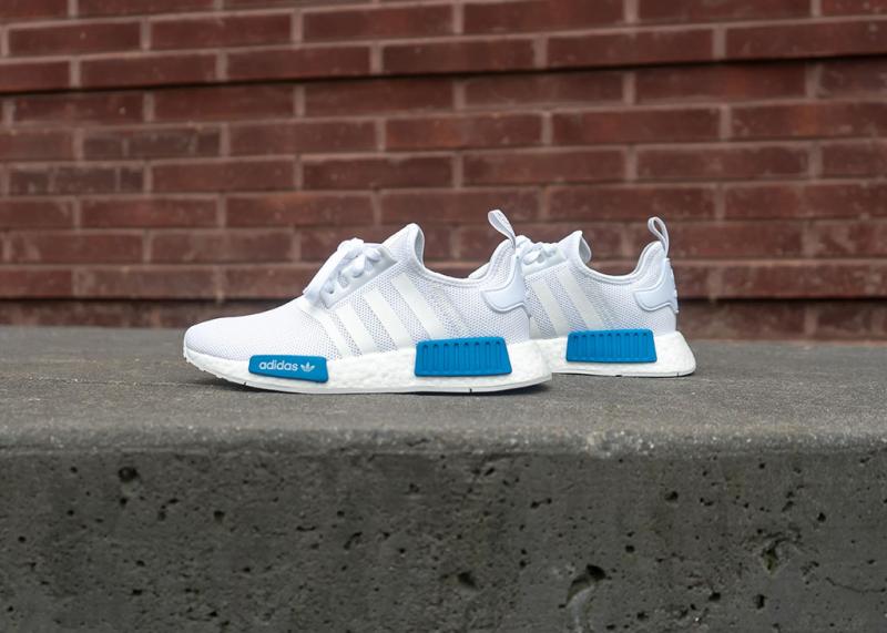 Adidas nmd r1 white black blue Outlet