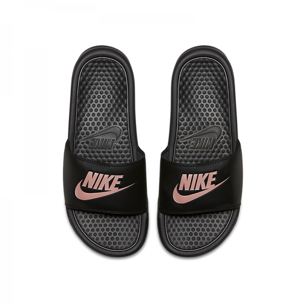 Nike Women W Benassi Just Do It. Black Rose Gold Nohble
